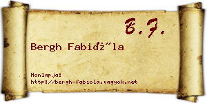 Bergh Fabióla névjegykártya